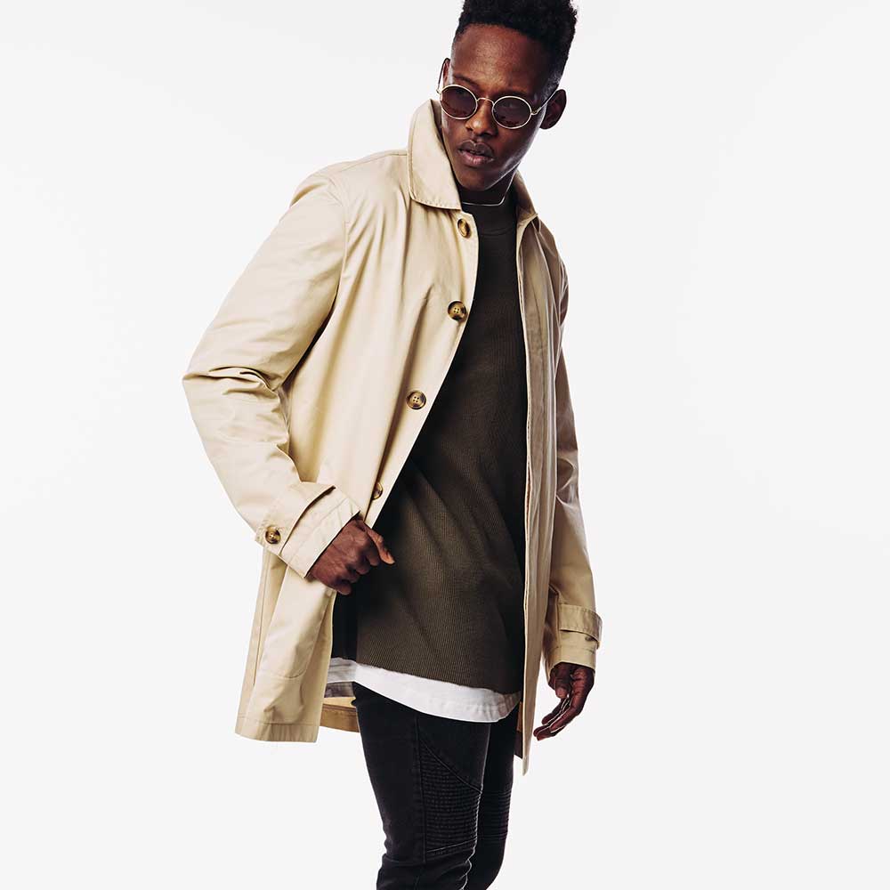 Urban Classics Urban Classics Coat Gabardine Beige Urban Classics Urban Classics Jas Gabardine Beige | Attitude